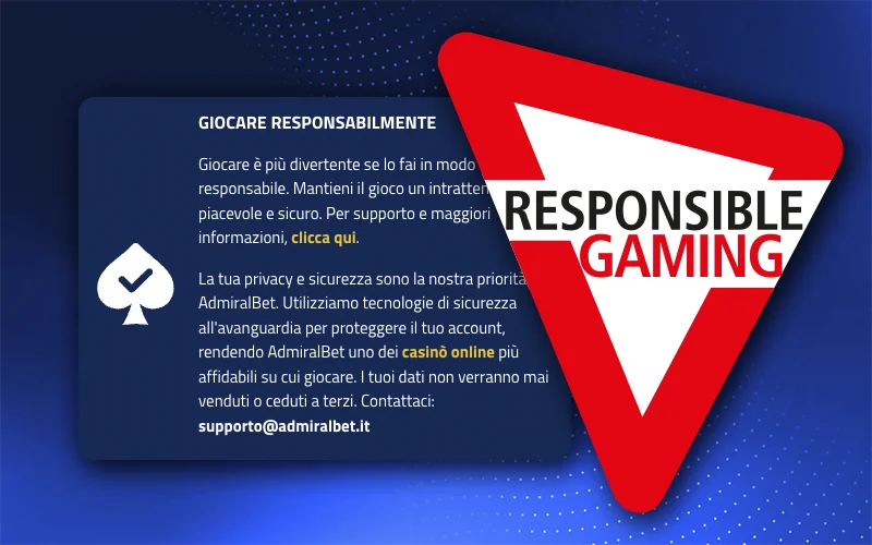 Giocate in modo responsabile sul sito AdmiralBet e non dimenticate di fare delle pause.