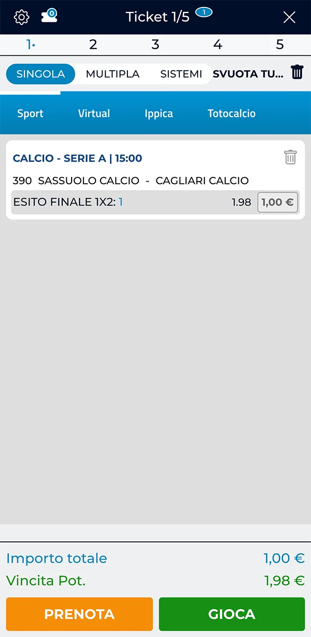Piazza la tua scommessa e attendi la fine della partita per riscuotere la tua vincita sul sito AdmiralBet.