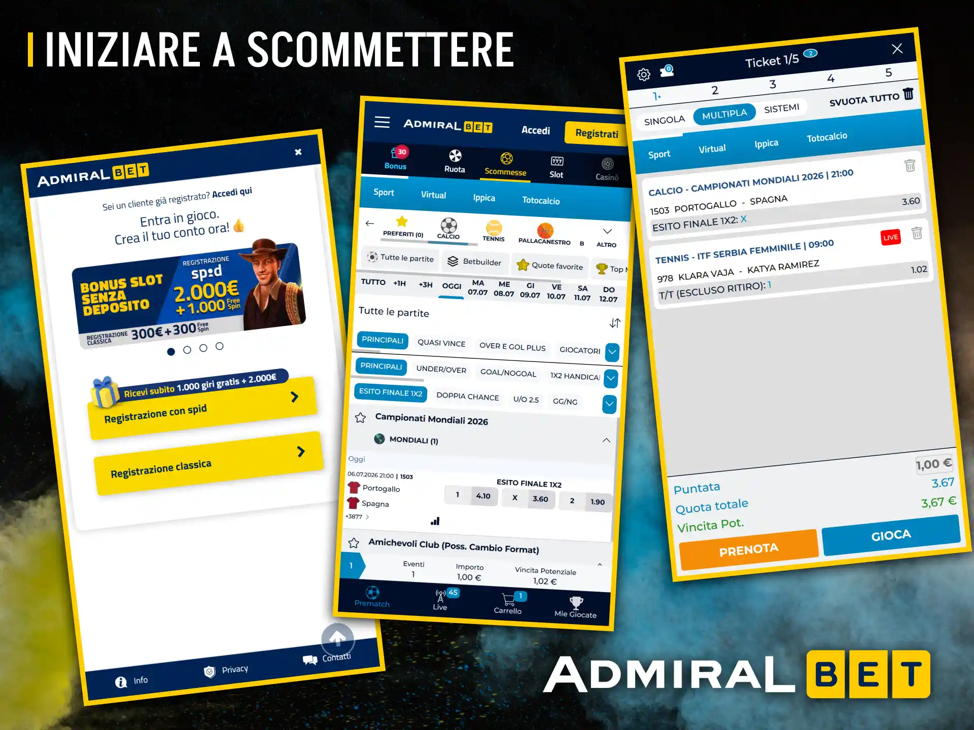 L'interfaccia intuitiva di AdmiralBet ti aiuterà a piazzare rapidamente la scommessa giusta.