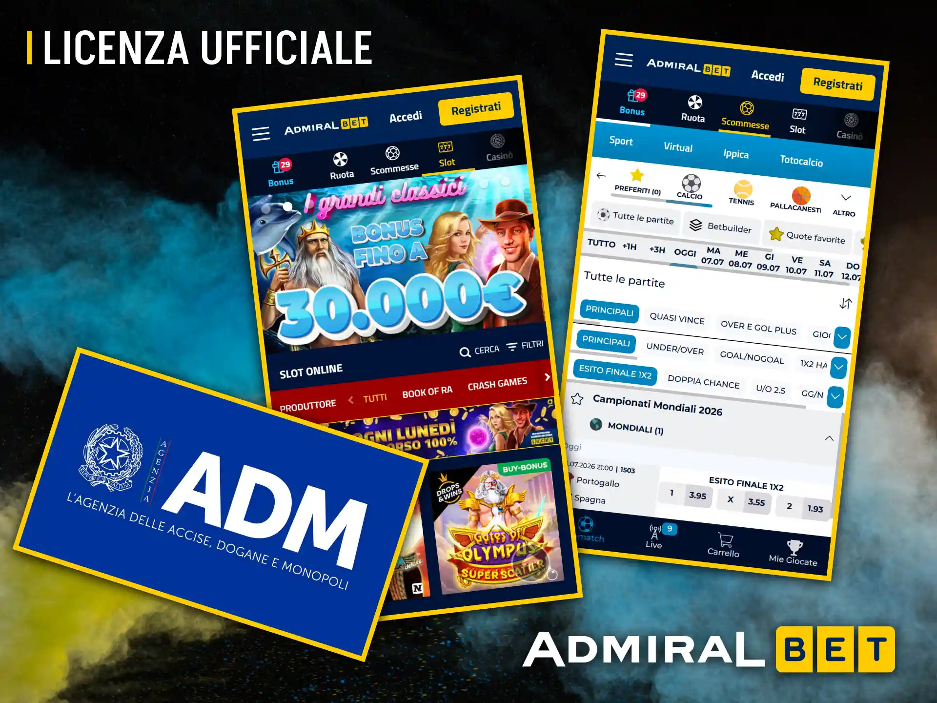 AdmiralBet opera legalmente in Italia, offrendo un ambiente di gioco sicuro.